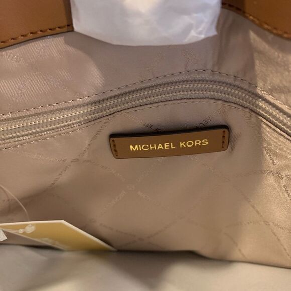 MICHAEL KORS JET SET LARGE TOTE BAG VANILLA SIGNATURE - Picture 8 of 10